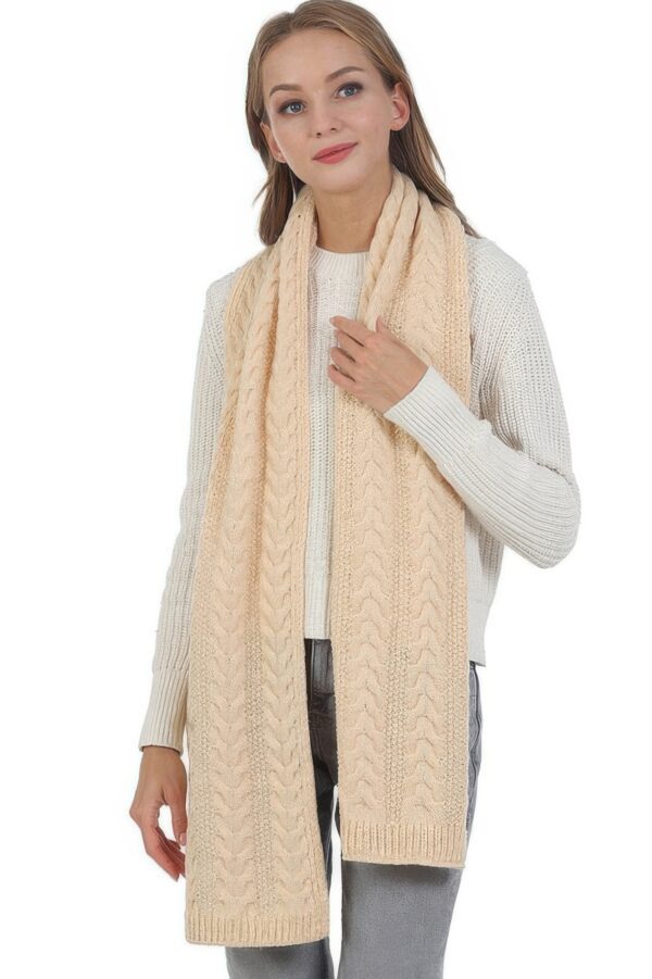 Cable Knit Scarf – Solid Textured Design