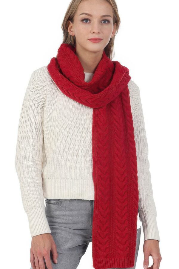 Cable Knit Scarf – Solid Textured Design
