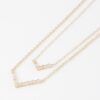 Double Crystal V Necklace – Layered V Pendant, 14-inch