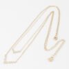 Double Crystal V Necklace – Layered V Pendant, 14-inch