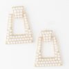 Rhinestone Drop Earrings with Structured Silhouette