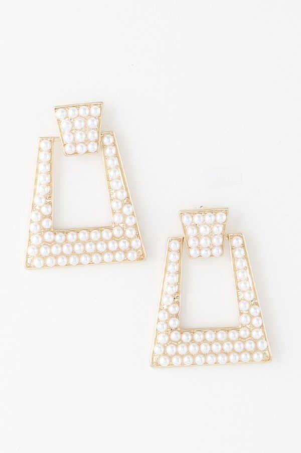 Rhinestone Drop Earrings with Structured Silhouette