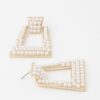 Rhinestone Drop Earrings with Structured Silhouette