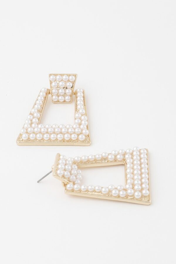 Rhinestone Drop Earrings with Structured Silhouette