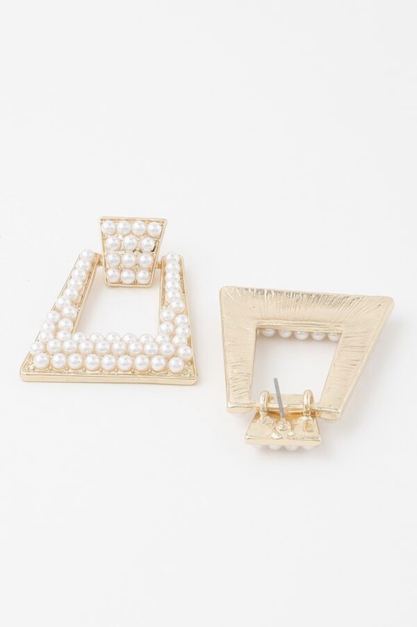 Rhinestone Drop Earrings with Structured Silhouette