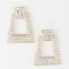 Rhinestone Drop Earrings with Structured Silhouette