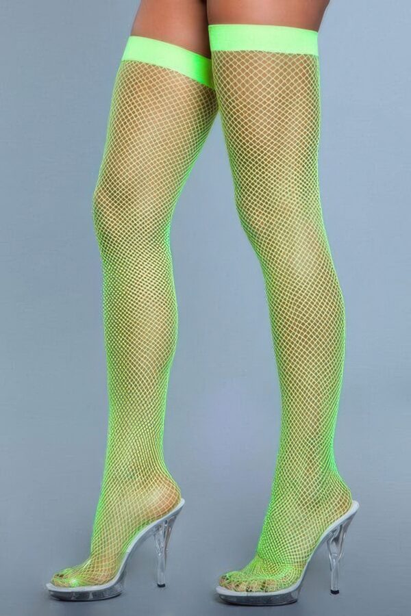 1931 Fishnet Thigh Highs – Solid Thigh Band