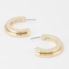 Layered Double Hoop Earrings – Polished Metal