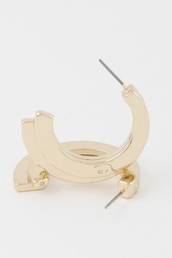 Layered Double Hoop Earrings – Polished Metal