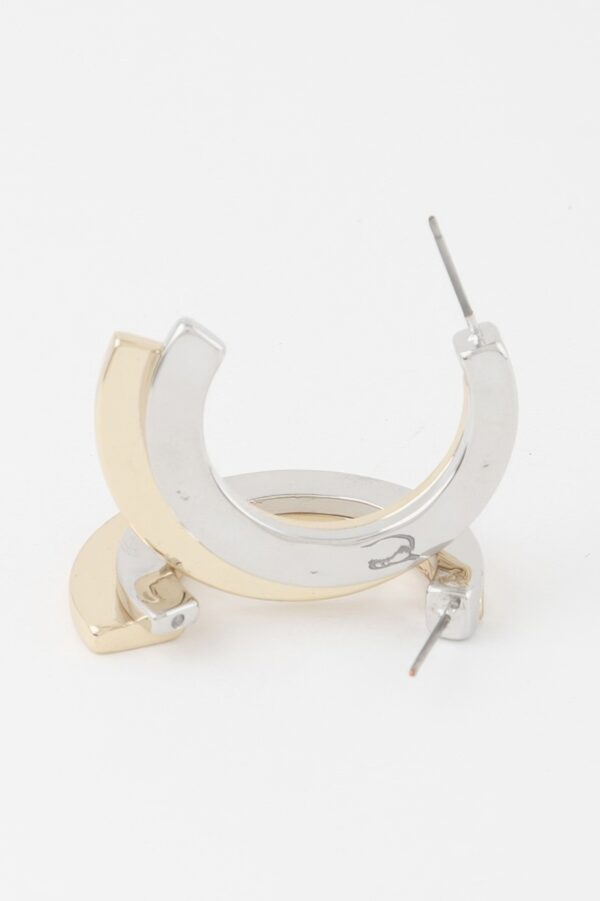 Layered Double Hoop Earrings – Polished Metal