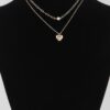 Double Heart Layered Necklace – 14-inch Delicate Chain