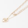 Double Heart Layered Necklace – 14-inch Delicate Chain