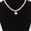 Beaded Heart Necklace with Polished Finish