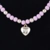Beaded Heart Necklace with Polished Finish