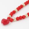 Beaded Heart Necklace with Polished Finish