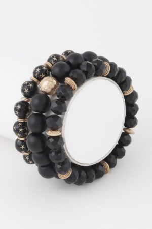 Triple-Star Beaded Bracelet – Rounded Silhouette