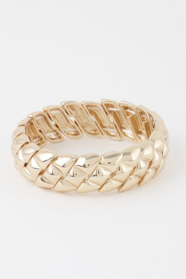 Geometric Open Cuff Bracelet – Polished Metal