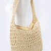 Faux Straw Oversized Shoulder Bag – Woven Texture