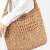 Faux Straw Oversized Shoulder Bag – Woven Texture