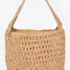 Faux Straw Oversized Shoulder Bag – Woven Texture
