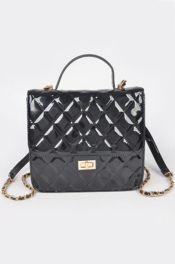 Quilted Enamel Mini Backpack – Structured Silhouette