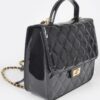 Quilted Enamel Mini Backpack – Structured Silhouette