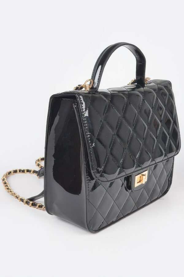 Quilted Enamel Mini Backpack – Structured Silhouette