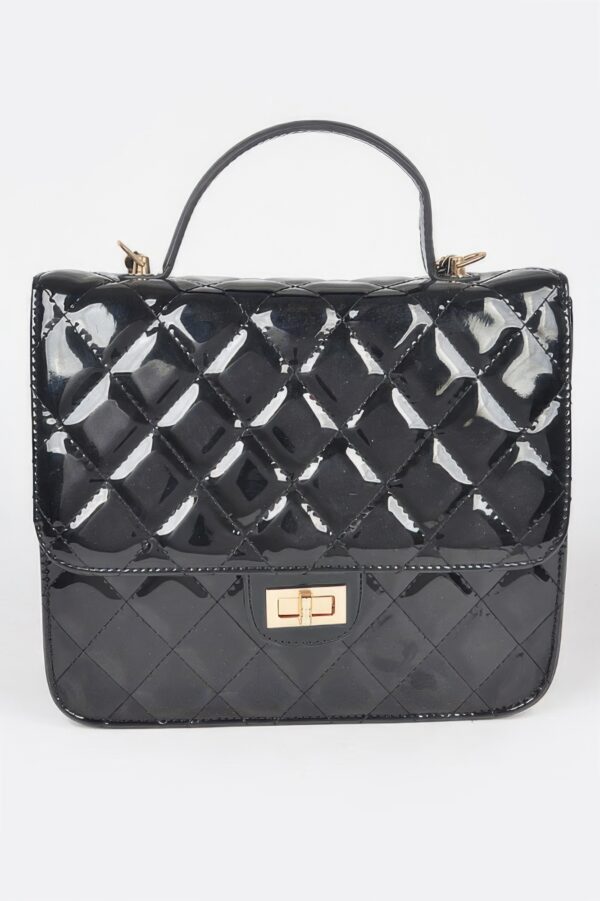 Quilted Enamel Mini Backpack – Structured Silhouette