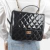 Quilted Enamel Mini Backpack – Structured Silhouette