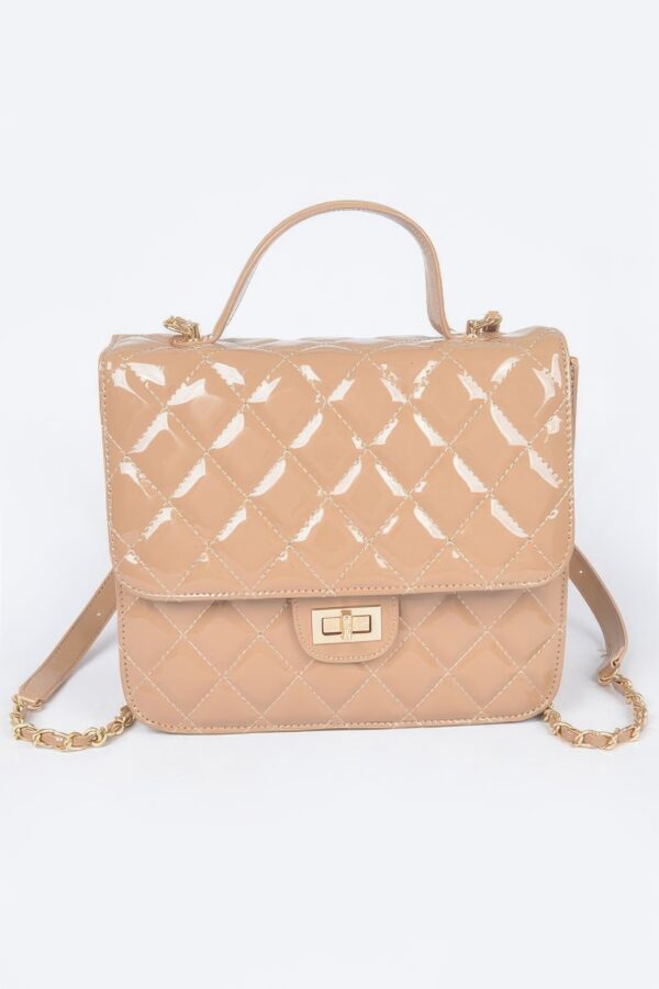 Quilted Enamel Mini Backpack – Structured Silhouette