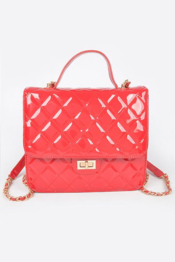 Quilted Enamel Mini Backpack – Structured Silhouette