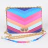 Structured Multi-Color Flap Chain Shoulder Bag