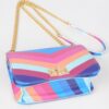 Structured Multi-Color Flap Chain Shoulder Bag