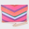 Slim Envelope Clutch with Multi-Color Accents