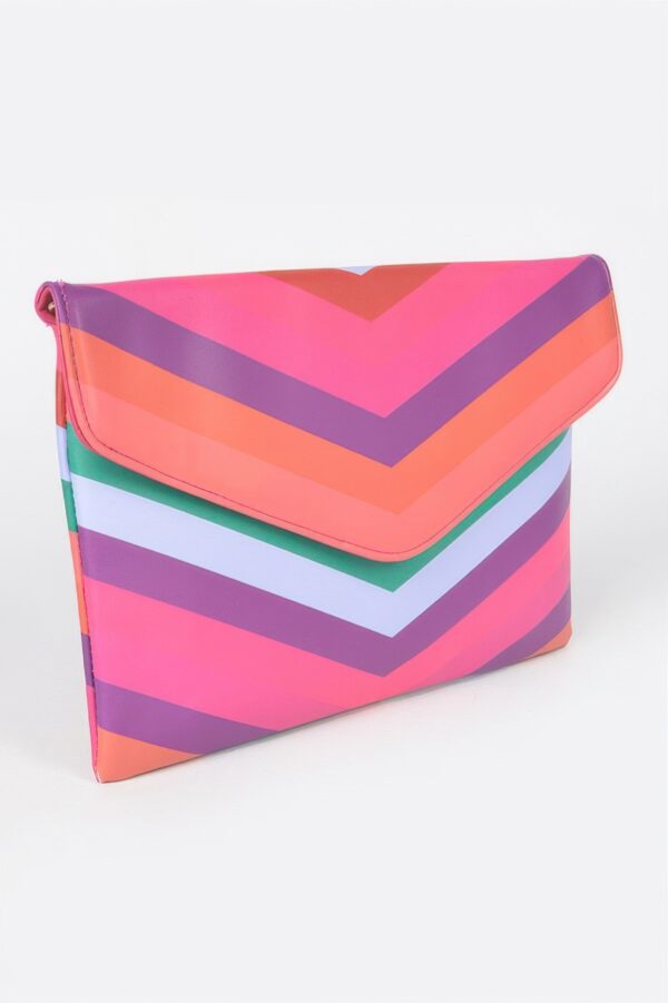 Slim Envelope Clutch with Multi-Color Accents