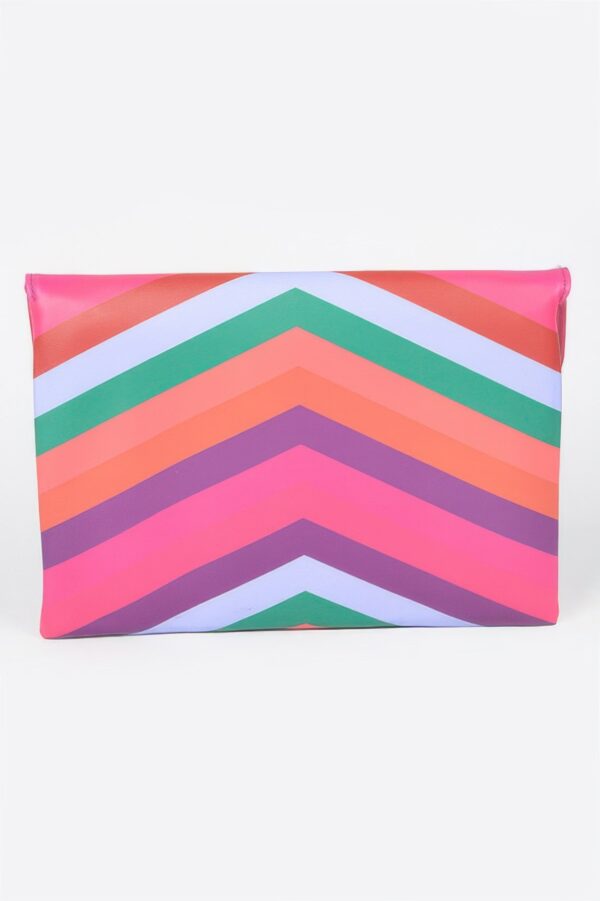 Slim Envelope Clutch with Multi-Color Accents