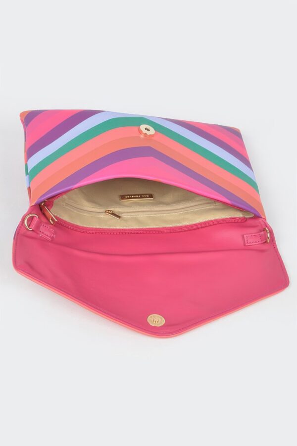 Slim Envelope Clutch with Multi-Color Accents