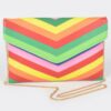 Slim Envelope Clutch with Multi-Color Accents