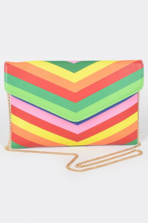 Slim Envelope Clutch with Multi-Color Accents
