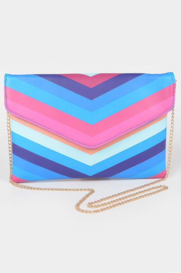 Slim Envelope Clutch with Multi-Color Accents