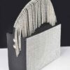 Rhinestone Box Clutch – Fringe Handle Evening Bag