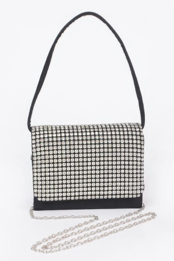 Oversized Faux Suede Rhinestone Crossbody Bag