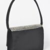 Oversized Faux Suede Rhinestone Crossbody Bag