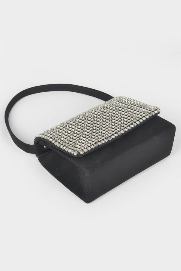 Oversized Faux Suede Rhinestone Crossbody Bag