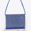 Oversized Faux Suede Rhinestone Crossbody Bag