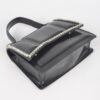 Faux Metallic Top Handle Bag – Stone Embellished