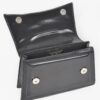 Faux Metallic Top Handle Bag – Stone Embellished