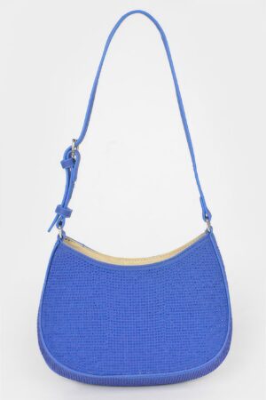 Hot-Fix Rhinestone Shoulder Bag – Structured Shine