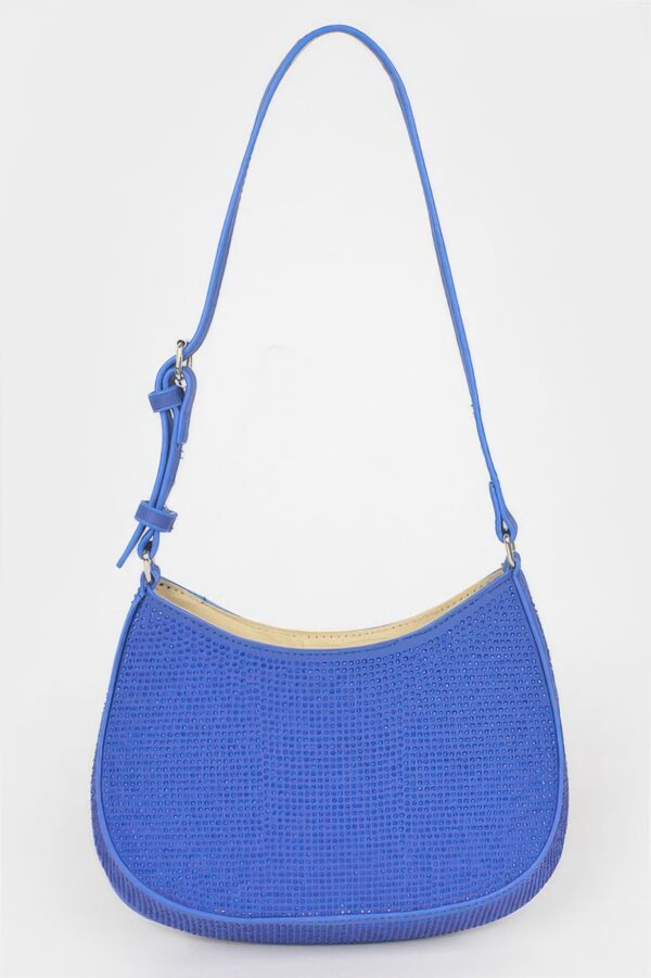 Hot-Fix Rhinestone Shoulder Bag – Structured Shine