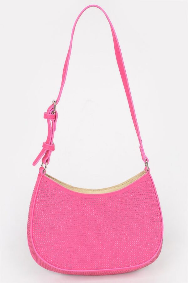 Hot-Fix Rhinestone Shoulder Bag – Structured Shine